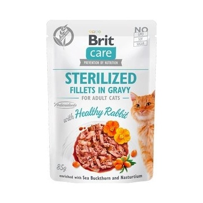 Brit Care Cat Fillets Gravy Steril Healthy Rabbit 6 x 85 g