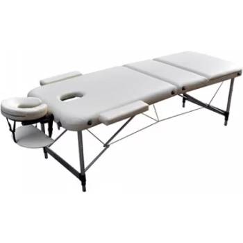 ZENET Масажна кушетка Zenet 1049 размер L кремава, трисекторна, алуминиева, преносима с чанта (1049-l-с)