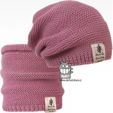 Dráče Čiapka pletená a nákrčník Colors set vzor 27 fialkovo šedá