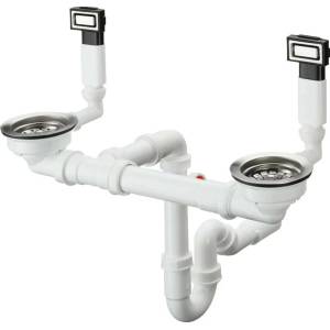 Hansgrohe Ръчен сифон Hansgrohe D15-10 за двойна мивка (43922800) Мивка за вграждане