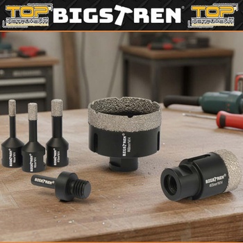 Bigstren Боркорони диамантени 6-68 мм, m14, с адаптер за бормашина / винтоверт, bigstren, 6 бр (uni-07421)