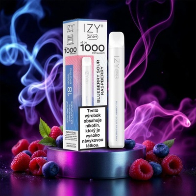 Izy Vape Izy One+ Blueberry Sour Raspberry 18 mg 1000 poťahov 1 ks