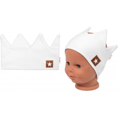 Baby Nellys Hand Made dvouvrstvá čelenka Korunka Star bílá
