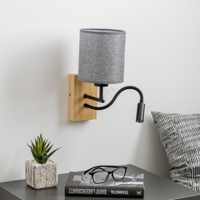 Brilagi - LED Аплик NUBILA WOOD 1xE27/25W/230V + LED/3W дъб/сив (BG1564O)