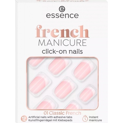 Essence French Click & Go umělé nehty 01 Classic French 12 ks – Zboží Dáma