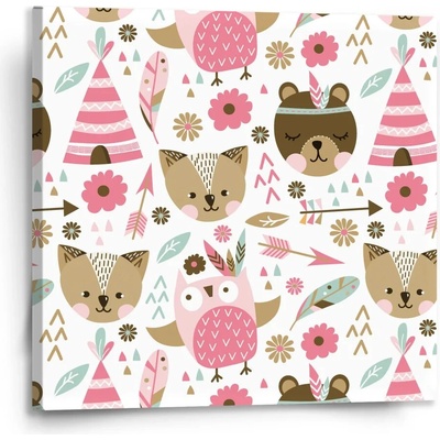 Obraz Lesní zvířátka - 110x110 cm