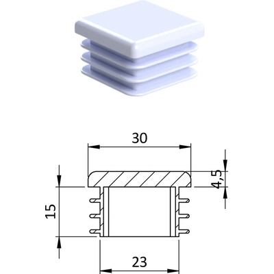 Kovoinox Krytka plastová 30 x 30 mm, bílá – Zbozi.Blesk.cz