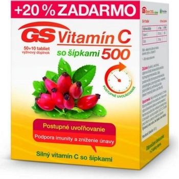 GS Vitamin C 500 se šípky 60 tabliet