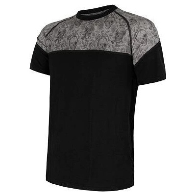 Sensor Merino Impress černá/skulls – Zboží Mobilmania