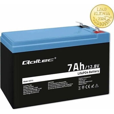 Qoltec 53711 LiFePO4 lithiová železná fosfátová 12,8V 7Ah 89,6 Wh BMS