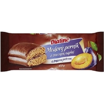 Dialine Medový perník s ovocnou náplní a tmavou polevou 60 g