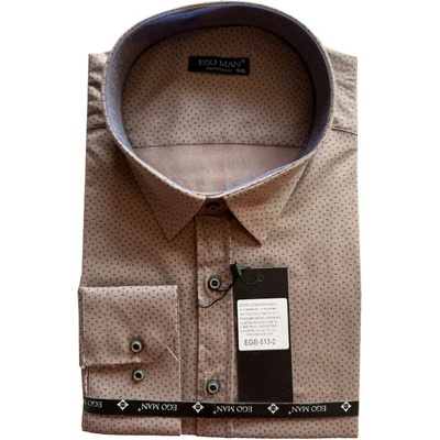 Ego Man pánská košile regular fit EGB-513-2 taupe
