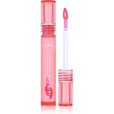 LAMEL All in One Lip Tinted Plumping Oil тониращо олио за устни за увеличаване на обема № 401 Peachy 3ml