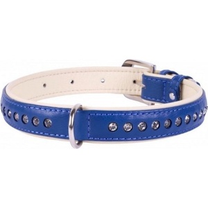 COLLAR Кожен нашийник Brilliance - 30 - 39см, 20мм - синьо