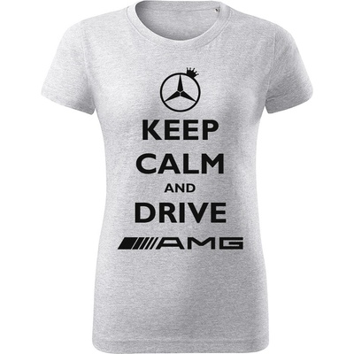 Tričko Keep calm and drive AMG dámske tričko Žltá