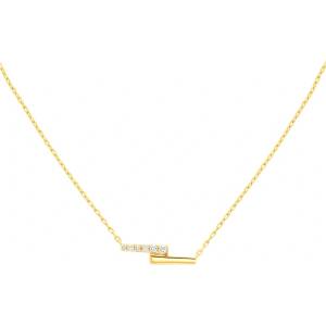 SAVICKI Златно колие 375, бели диаманти 0.05К, 45 см