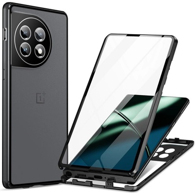 OnePlus Метален калъф с протектор за OnePlus 11 5G - алуминиева рамка, закалено стъкло и заключващ механизъм, различни цветове