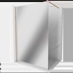 Mexen Kioto Душ стена Walk-in 70 x 200 см, огледало 8 мм, четкована мед - 800-070-101-65-50 (800-070-101-65-50)