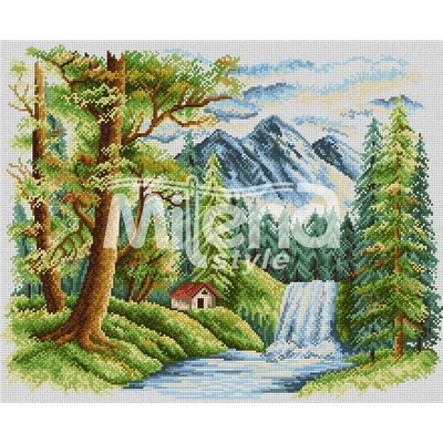 Milena Style Пътят на водопада - гоблен със схема конци dmc 1: 1