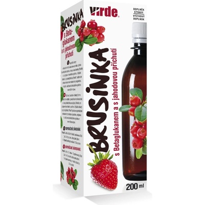 VIRDE BRUSNICA S BETAGLUKÁNOM fruktózový sirup 200 ml