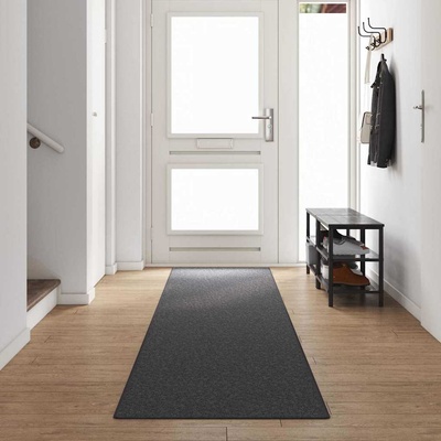 vidaXL Килим пътека Тъмен сив 80 x 500 cm 100% Полипропилен (42011371)