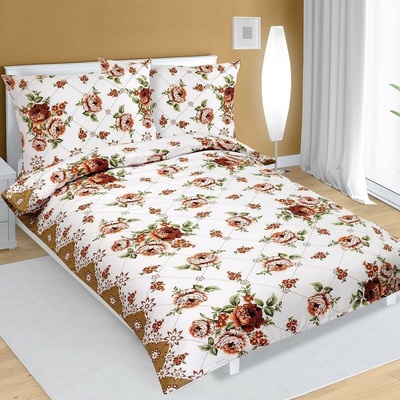 Bellatex bavlna obliečky Ruže hnedá 140x200 70x90