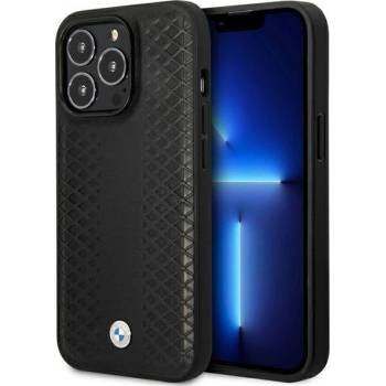 BMW Кейс BMW BMHMP14X22RFGK за iPhone 14 Pro Max 6.7", черен / черен, Leather Diamond Pattern MagSafe (BMW000582-0)
