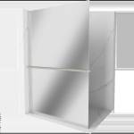 Mexen Kioto+ L стъклена стена за душ с рафт Walk-in 100 x 200 cm, огледало, четкан никел - 800-100-123-97-50 (800-100-123-97-50)
