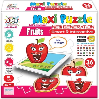 Jagu Образователен говорещ пъзел Jagu - Плодове, 36 части (97-498)