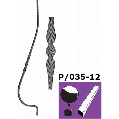 Umakov Tyč tvarová s nožičkou h950mm, T10/702-1 T12N-T10/702-1