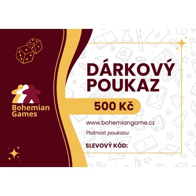 Bohemian Games Dárkový poukaz Barva: Červená, Hodnota poukazu: 500,- Kč, Formát: Tištěný