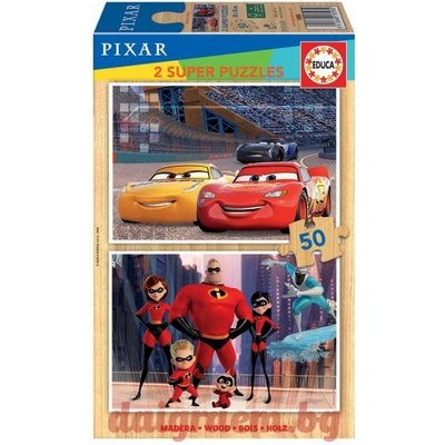 Educa Дървен пъзел EDUCA 18598 - 2 х 50 части - Disney Pixar (EDU18598)
