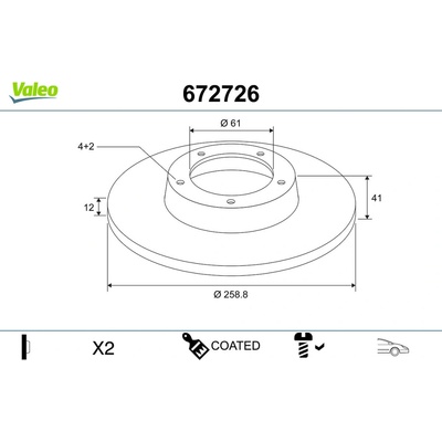 Brzdový kotúč VALEO 672726