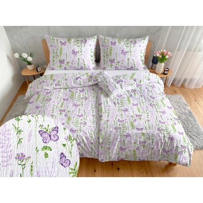 Áčko krep obliečky DAISY Violet 70x90 140x200