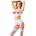 Cottelli Collection Shelf Bra, Suspender Belt and String Set 2221055 White 80C/M