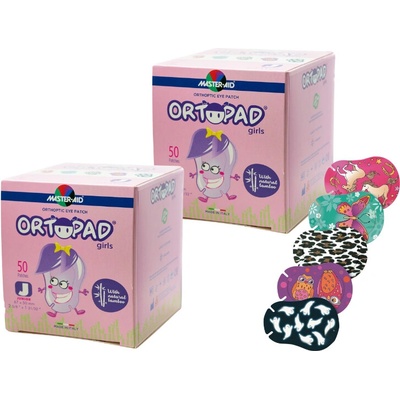 Dětské okluzory Ortopad Girls with natural bamboo 2 x 50 ks Regular