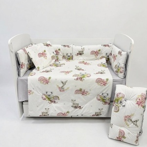 Dizain Бебешки спален комплект Бамби със сиво Ластик Цип Comfort Line
