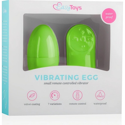 Easytoys - 7 rytmů vibrační vajíčko s dálkovým ovládáním zelené