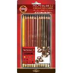 KOH-I-NOOR Polycolor Artist's Coloured Pencils Комплект цветни моливи Browns 12 бр (3822012014BL)