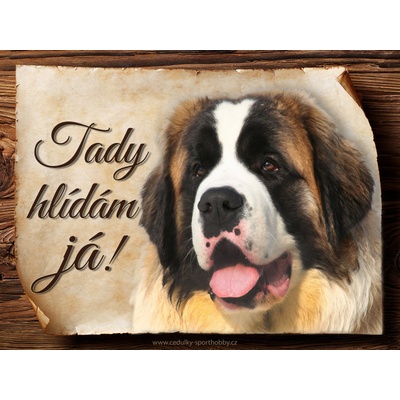 Sport hobby Cedulka Bernardýn Tady hlídám já CP739 20 x 15 cm