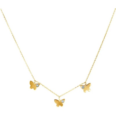 SAVICKI Колие с пеперуда Animals: злато, диаманти
