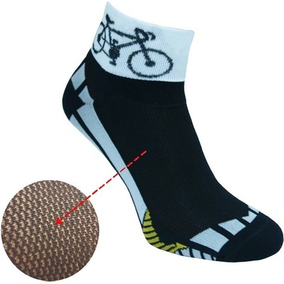 Dospelé krátke ponožky Bicykel čierna/biela