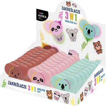 Image 1 of kidea - Текст маркер 3 в 1 животинче (дисплей 24 бр. ) 97371