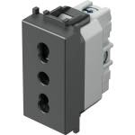 TEM Контакт италиански стандарт 2P+E 16A 1M, цвят Антрацит, Modul - VM30AT (VM30AT)