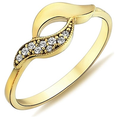 Lillian Vassago zlatý prsten se zirkony LLV98 GR003 Žlutá