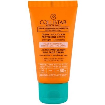 Collistar Special Perfect Tan Active Protection Sun Face SPF50+ слънцезащитен крем против бръчки 50 ml за жени