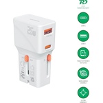 4smarts Захранване с USB-C и USB-A изхода и преходници за цял свят в едно устройство за мобилни устройства - 4smarts Nomad Pocket World Travel Adapter 25W (бял) (541646)