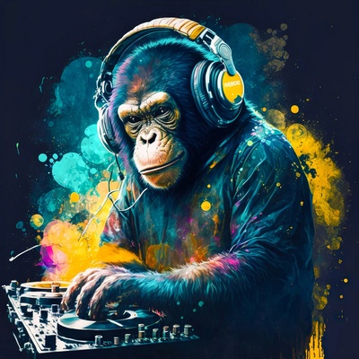imageLAND АЛУМИНИЕВА КАРТИНА monkey dj (414206)