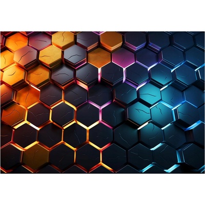 Fototapeta vliesová 3D hexagony Wallarena 350x250 cm
