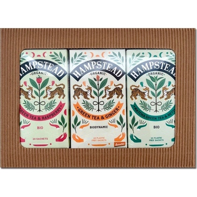 Hampstead Tea BIO Dárkový balíček zelených čajů SPECIÁL 3 x 20 ks